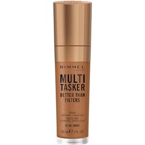 Rimmel London Rimmel Multi-Tasker Better Than Filters, 061 Tan, Primer Viso, Glow Booster e Illuminante, Formula Vegana, Leggero, Benefici Anti-Età, Pigmenti Foto-Riflettenti, Maxi applicatore soffice, 30 ml