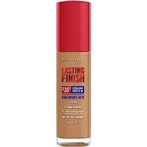 Rimmel London Lasting Finish 35 Hour, fondotinta, lunga durata, idratante, formula vegana, copertura totale, 30 ml, 403 Golden Caramel