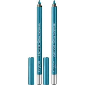 Bourjois Paris Contour Clubbing Matita Occhi Waterproof, Texture Scorrevole e Morbida, Formula con Oli di Jojoba, No. 63 Sea Blue Soon, 1.2g (Confezione da 2)