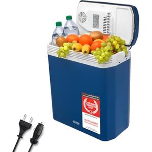 TZS First Austria - Frigorifero portatile 24L elettrico 12V 230V presa per auto e standard - Frigo termoelettrico raffredda e riscalda - Coolbox con manico - Per campeggio, festival, viaggi - Blu