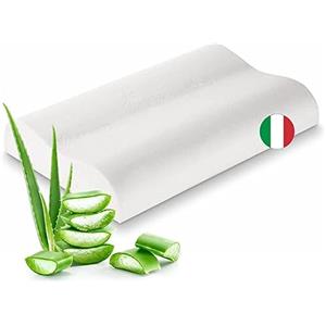 Generico GURU Cuscino Letto Made in Italy - Guanciale 100% Anallergico, Traspirante, Anatomico, Sfoderabile e Lavabile - Ideale per Cervicale (Doppia Onda) INTIMOEGIDIO