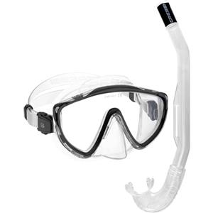 Cressi Tino & Island 2.0 Clear/Black - Combo Set Snorkeling Maschera Tino e Snorkel Island 2.0, Trasparente/Nero, Taglia Unica, Adulti