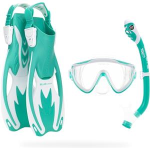Cressi Tinetto Rocks Dry Set, Aqua Verde/Bianco, S/M