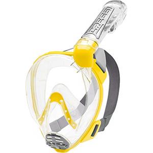 Cressi Duke, Maschera Integrale Grande Visione Snorkeling con Tubo Dry Unisex Adulto, Giallo (Clear/Yellow), M/L