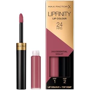 Max Factor, Lipfinity Lip Colour, Rossetto Lunga Durata E Gloss Idratante Con Applicazione Bifase, Nuance 310 Essential Violet, 2.3 Ml E 1.9 G