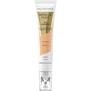 MAX FACTOR Miracle Pure Eye Enhancer, Correttore Occhiaie, Applicatore Massaggiante, Formula Vegana Leggera e Modulabile con Caffeina e Vitamina C, 02, Buff, 10 ml