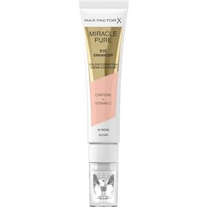 MAX FACTOR Miracle Pure Eye Enhancer, Correttore Occhiaie, Applicatore Massaggiante, Formula Vegana Leggera e Modulabile con Caffeina e Vitamina C, 01, Rose, 10 ml