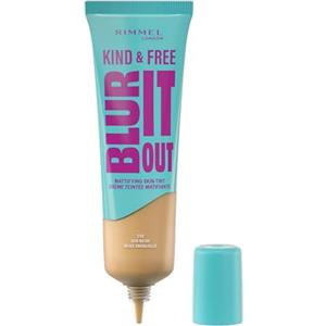 Rimmel London Kind & Free BLUR IT OUT Fondotinta Opacizzante, 504, Sun Beige, Controllo effetto lucido per tutto il giorno, Make-up dal finish matte leggero, 30 ml