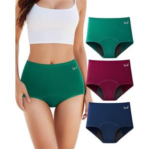 TANSTC Mutandine Mestruali Donna, Mutandine Assorbenti A Prova di Perdite, Slip Donna Cotone Ciclo Protettive Periodico per Donna, Assorbenti E Riutilizzabili, Anti Perdite Lavabili (S 3 Pezzi)