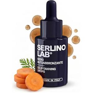 SERLINOLAB Gocce Autoabbronzanti Viso Uomo - Effetto Naturale Senza Arancione - Autoabbronzante Viso e Collo con DHA, Eritrulosio, Acido Ialuronico e Aloe Vera - Made in Italy - 30ml