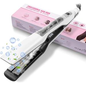UKLISS Piastra a Vapore, Piastra Larga 40 mm con display LCD