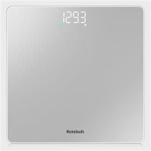 Homebuds Bilancia Pesapersone Digitale, Precisione 0,05kg Nostra Bilancia Fabbrica Professionale Dal 2001, Pesapersone Display LED e Step-On, 3*AAA Batterie Incluse, 182kg, Argento