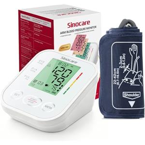 Sinocare Misuratore Pressione Braccio Bianco, Schermo 4 Colori
