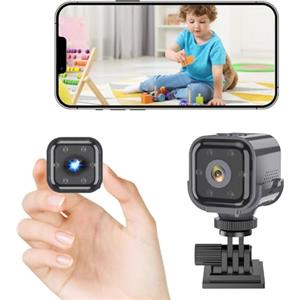 Unipampa Mini Telecamera Senza Fili, Videocamera Sorveglianza HD, Microcamera | Telecamera WiFi Interno, Visione Notturna, Audio Bidirezionale, rilevazione di movimento, HD 1080p, Per Casa/Bambini
