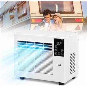Huachorial Condizionatore d'Aria Portatile 280W con Raffreddamento e Deumidificazione, Timer 1-12h, Telecomando, Silenzioso, Filtro PP 99,9%, per Camper e Campeggio