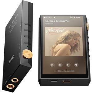 Oilsky 160GB Lettore Audio Hi-Res, Oilsky Lettore MP3 HiFi Bluetooth e WiFi, 4,4 mm Bilanciato, Doppio DAC ESS, 4GB RAM, 4,02 Lettore Spotify Digitale DSD512 Senza Perdita (Nero)