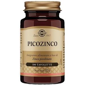Solgar Picozinco Zinco Picolinato Sistema Immunitario 100 Tavolette