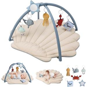 Blissful Diary Palestrina Neonato Con Arco Rimovibile, Palestrina Neonato Montessori Con 6 Giochi - Sviluppo Sensoriale E Motorio Progressivo, Regalo Per Neonati, Ragazze E Ragazzi, Boho Oceano