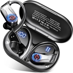VNMN 120 Ore Cuffie Bluetooth 6.1 Sport,Auricolari Bluetooth (Nero)
