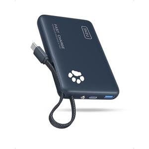 INIU 45W Power Bank, 10000mAh PowerBank con USB C Cavo Integrato, Ricarica Rapida PD3.0 QC4.0 USB C Input & Output, Mini Caricatore Portatile Power Bank per iPhone 17 16 Samsung Xiaomi, Blu