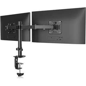 Suptek Supporto per 2 Schermi da Scrivania, Braccio per Doppio Monitor da Tavolo per Due Monitor LCD TV LED da 13-27 Pollici, Dual Supporti per Monitor Schermo per Computer PC Staffa