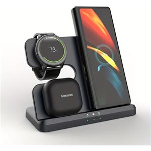 nongxiang Inductive Charging Dock per Samsung, Caricatore Wireless 3 in 1 per Galaxy Watch 6/6 Classic/5/5 Pro/4/3/Active 2/1 Caricatore per Samsung Galaxy S24 Ultra S23 S22 S21 Z Flip Z Fold 5 4 Galaxy Buds