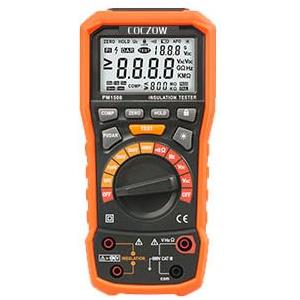 coczow Tester Di Resistenza di Isolamento Megaohmmetro Digitale 1000 V AC/DC per Dispositivi Elettrici, Resistenza di Isolamento Fino a 100 GΩ, con PI/DAR, Test di Frequenza e Bassa Tensione