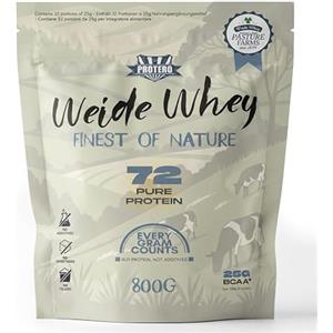 Protero Weide Whey 72 - in solo 1 ingrediente senza lecitina - Polvere proteica naturale di latte di salice - Senza additivi - Proteina neutra - Ideale per mescolare e cuocere - 800 g