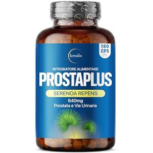 Krealis Serenoa Repens 640mg, Saw Palmetto Integratore Prostata Uomo, 180 Capsule