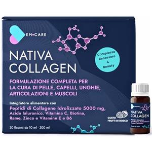 EM CARE Collagene da Bere Marino Idrolizzato, 30 Flaconi