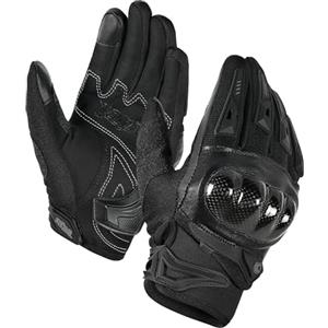 IRON JIA'S Guanti Moto Uomo Estivi Guscio Rigido in Fibra Carbonio Traspiranti Touch Screen Morbidi per Motociclismo Alpinismo Escursionismo Nero M