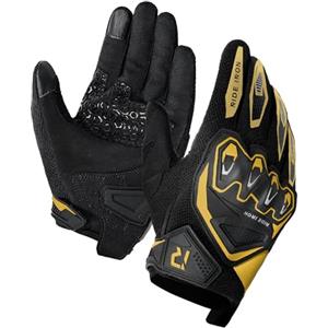 RIDEIRON Guanti moto estivi uomo donna, Traspiranti, Touch Screen, Protezione nocche, comodi guanti da mountain bike antiscivolo per corse fuoristrada Giallo XL