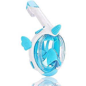 Flyboo Maschera da Snorkeling per Bambini, Unicorno Maschera Subacqueacon con 180° Visuale Panoramica Pieno Facciale Anti Appannamento e Infiltrazioni Design
