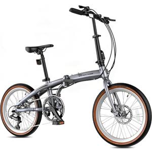EVERCROSS EM1 Bici Pieghevole per Adulti e Ragazzi dai 12 Anni - Ruote 20", 7 Velocità, Doppi Freni a Disco, Telaio in Alluminio Leggero, Peso 12,7 kg, 99% Pre-montata, Adatta ad Altezze 150-185 cm