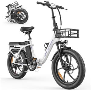 ZAZAWORK Bici Elettrica Pieghevole 20 Pollici per Adulti,Batteria 48V 20Ah, Autonomia Assistita fino a 120 km, Motore 250W,Cambio a 7 Velocità, Freni a Disco Idraulici, E-Bike da Città per Uomo e Donna
