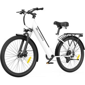 ZAZAWORK Bici Elettrica uomo donna,27.5 Inches 36 V 15 Ah Removable Battery 120Km Autonomy bici pedalata assistita for Urban Commuters 7 Velocità Freni a Disco,Sospensione Anteriore (Bianco)