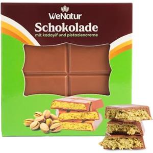 WeNatur Cioccolato stile Dubai al pistacchio - 100 g crema pistacchio dubai cioccolato - caramelle - dubai cioccolato kadayif fili per pasta e pistacchio - fontana di cioccolato originale