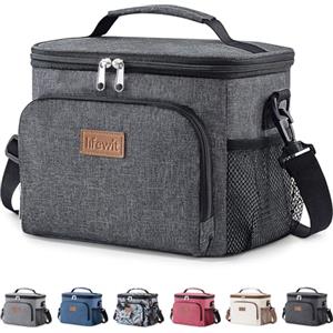 Lifewit Borsa Termica Porta Pranzo, Borse Frigo Piccola Pranzo Ufficio per Uomo e Donna, Impermeabile Lunch Bag con Tracolla, Frigoriferi da Campeggio per Lavoro, Mare, Viaggio, Grigio Scuro, 9L