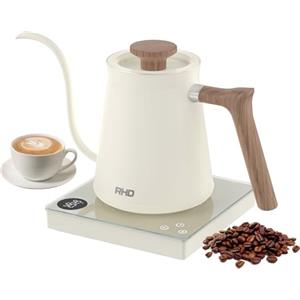 RHD 0.6L Gooseneck elettrico caffè bollitore con 40~100 ℃ temperatura regolabile, 1000W veloce ebollizione, 304 in acciaio inox Mini Brew caffè bollitore, pannello di controllo touch, di alto livello