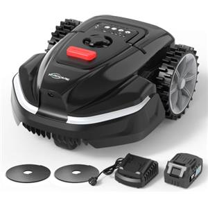 YARDCARE V3 Robot Tagliaerba Senza Filo Perimetrale, Navigazione Visiva AI, Rilevamento di oltre 150 Ostacoli, Controllo tramite App, Motore Brushless, 50 dB, Altezza di Taglio Regolabile
