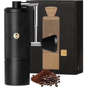 Timemore C5 PRO Macinacaffè manuale - Macine in acciaio inox da 42 mm, 48 livelli regolabili, macinacaffè manuale con manovella pieghevole, portatile per casa, ufficio e outdoor, Nero