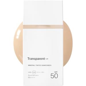 Transparent Lab Mineral Tinted Sunscreen Light SPF50 100 ml - Crema solare 100% minerale con ossido di zinco, peptidi e collagene, tonalità chiara con copertura leggera, protezione UVA/UVB