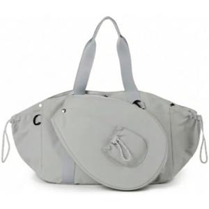 Hellery Borsa da Tennis Capiente Borsa Tote Sportiva Organizzata Borsone per Tennisti, Sportivi, Palestra, Array, Grigio, Piccolo