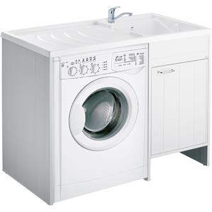 Negrari Mobile coprilavatrice con lavatoio reversibile in PVC colore bianco 109x60 cm mod. Irene