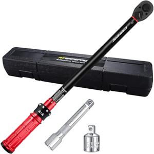 ATsafepro Chiave Dinamometrica Set 1/2'',Chiave Dinamometrica Auto 20-230 Nm/14.8-169.7 lbf.ft，Adattatore da 1/2" a 3/8'',125mm Barra Prolunga,Precisione ± 3% 72 denti