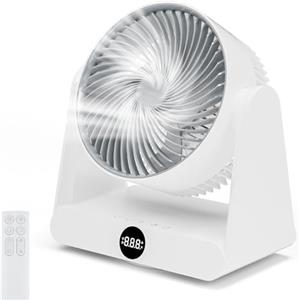 GuKKK Ventilatore da Tavolo Ultra-Silenzioso, Ventilatore di Circolazione Dell'aria, Ventilatori Desktop Portatile con Telecomando, 12 Velocità Regolabili, Timer 12H, 90° Inclinazione Regolabile