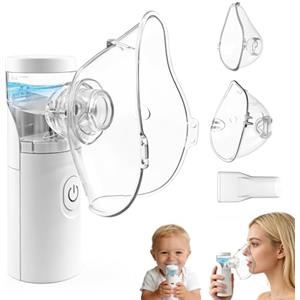 Beurer Aerosol portatile silenzioso, Aerosol bambini, Macchina aerosol adulti uso domestico è dotato di due maschere facciali e boccagli, Aereosol adatto per la casa e i viaggi（Bianco）