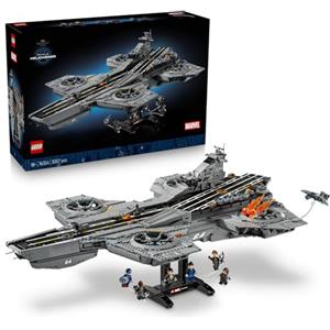 LEGO ǀ Marvel Elivelivolo S.H.I.E.L.D. - Kit di Modellismo per Adulti - 6 Minifigure, tra cui Captain America e Nick Fury - Decorazione per Mensola Fai da Te - Regalo per i Fan degli Avengers - 76354