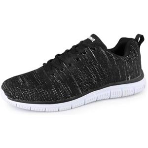 riemot Sneakers Scarpe da Ginnastica Donna Traspiranti Scarpes da Running Corsa Camminata Tennis Outdoor Fitness Sportive Scarpe Palestra Donna Sneaker per Jogging Lavoro Leggere Casual, Nero, 45 EU