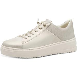 MARCO TOZZI Sneakers da Donna Piatte con Lacci Eleganti, Dune Met Comb, 41 EU Larga